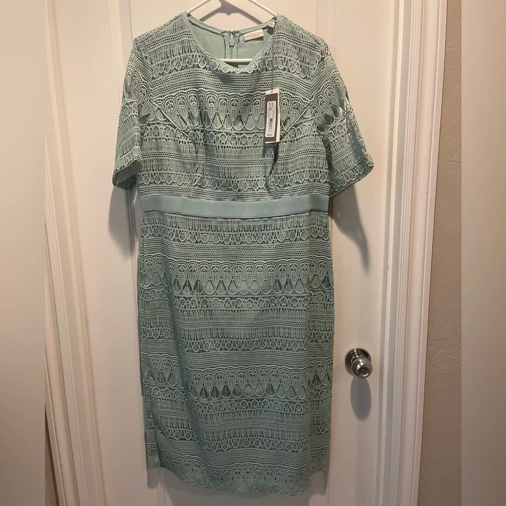 Elegant Lace Dress in Mint Green - Picture 4 of 4